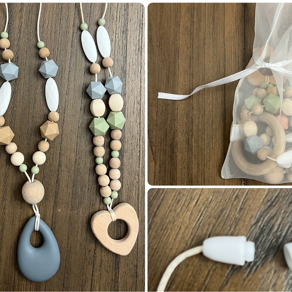 Handmade Breastfeeding/ Nursing Necklaces - Silk Hardwood and Silicones